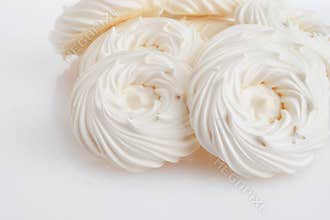 Closeup pile of empty meringue nests
