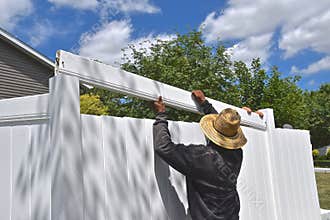 Assembling a vinyl outdoor privacy fence