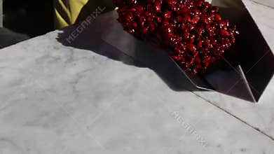 Torrone Siciliano - traditional Sicilian brittle made of almond and caramel  street food