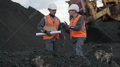 Coal mining worker open pit