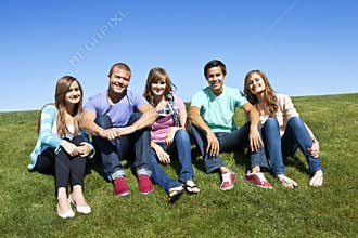 Smiling, Multi-racial group of Young Adults