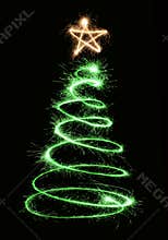 Green sparkler christmas tree