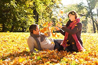 Autumn fall couple