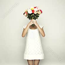 Girl with a head-roses