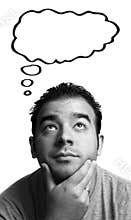 Guy with Thought Bubble