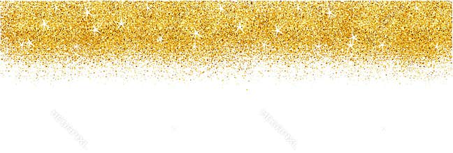 Card with gold glitter background. Shiny sparkles for advertising