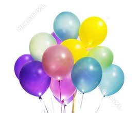 Party balloons on white
