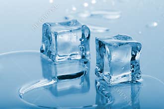 Blue ice cubes