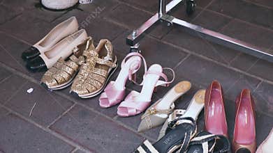 Nice Monday Antique market focusing on shoes.
