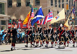 Scottish tartan day parade