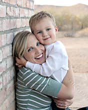 Mother and Son Hugging
