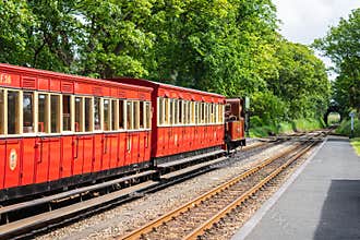 Castletown,Isle of Man, June 16, 2019. The Isle of Man Railway is a narrow gauge steam-operated railway connecting Douglas with