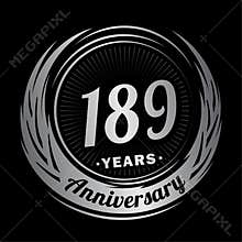 189 years anniversary. Elegant anniversary design. 189th logo.