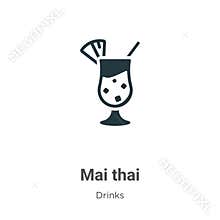 Mai thai vector icon on white background. Flat vector mai thai icon symbol sign from modern drinks collection for mobile concept