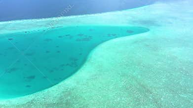 Aerial view of vibrant coral island
