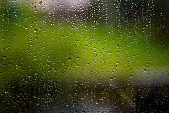 Rain drops on window. Autumn, fall illustration.