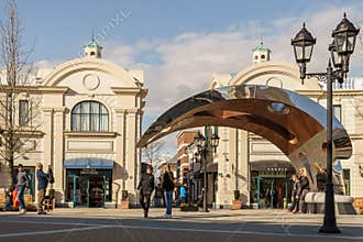 RICHMOND, CANADA - APRIL 10, 2019: outlet mall McArthurGlen Designer Outlet Vancouver Airport with famous brands
