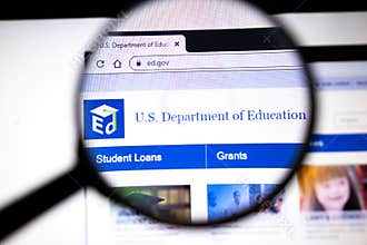 Los Angeles, California, USA - 23 January 2020: U.S. Department of Education website page. Ed.gov logo on display screen