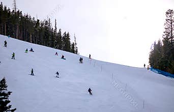 Mid season skiing at Winter Park ski resort.