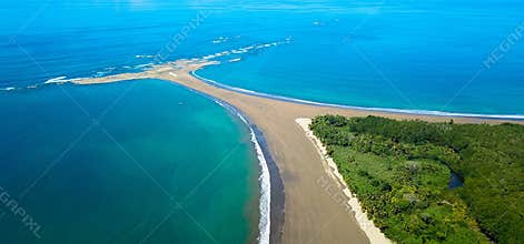 Aerial view: Whale fins - beach, Uvita Costa Rica