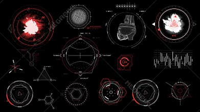 Parts and elements of the alien interface on the alpha channel.