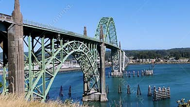 Yaquina Bay Bridge in Newport city , Oregon. US route 101 bridges