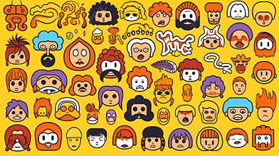A Group Of Cartoon Faces