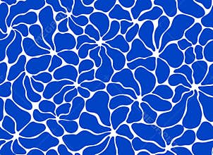 Vector seamless pattern with freehand silhouettes of floral shapes.