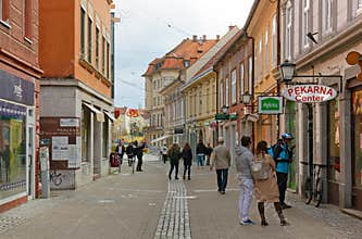 Lively Pedestrian Street of the Historic Center of Maribor