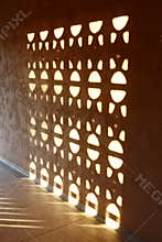 Sunlight projection on wall