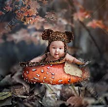 Fairy tale in autumn forest