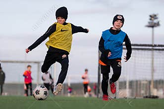 Treining of the then years old group U10 in Football Academy