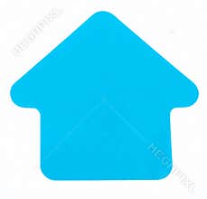 Blue house for posit. Symbol of small house of blue colour