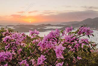 Sunset over Charlotte Amalie St Thomas