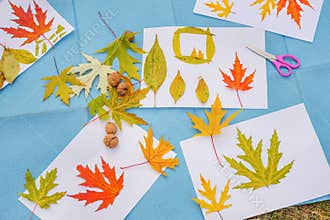 Diy art kid creative play learning outside school outdoor learning park fall. Kids workshop children glue scissors art