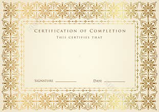 Certificate / Diploma award template. Pattern