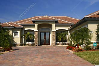New home with stone accents
