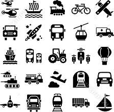 Transportation travel icons
