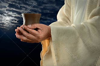 Jesus Hands Holding Cup