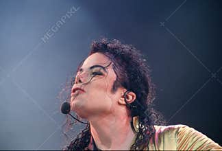 Michael Joseph Jackson singing in his concert isolated on white background. King of Pop, music,england,rockstar,nusic,concert,