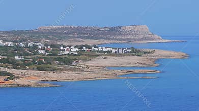 Aerial View of Ayia Napa Coastline with Beaches and Resorts