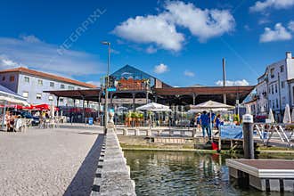 Water canal in Aveiro city in Portugal