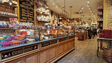 La Belgique Gourmande, chocolate shop in Bruges, Belgium.