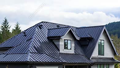 Modern house featuring a standing seam metal roof
