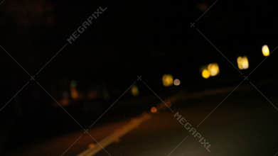 Road curve at night