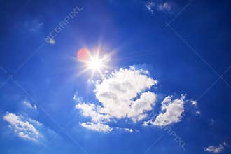 Bright sun in sky