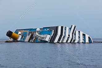 Costa Concordia Cruise Ship after Shipwreck