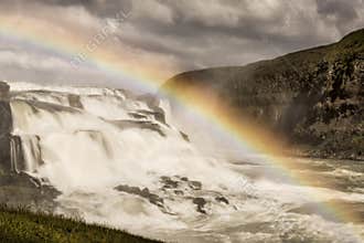 Gullfoss with Rainbow