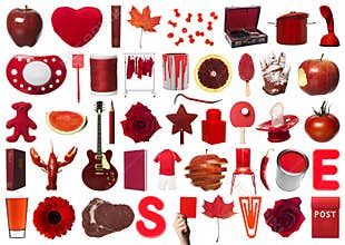 Red Objects Collage