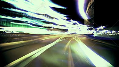 Night drive time lapse, cinema looks, stock footage
